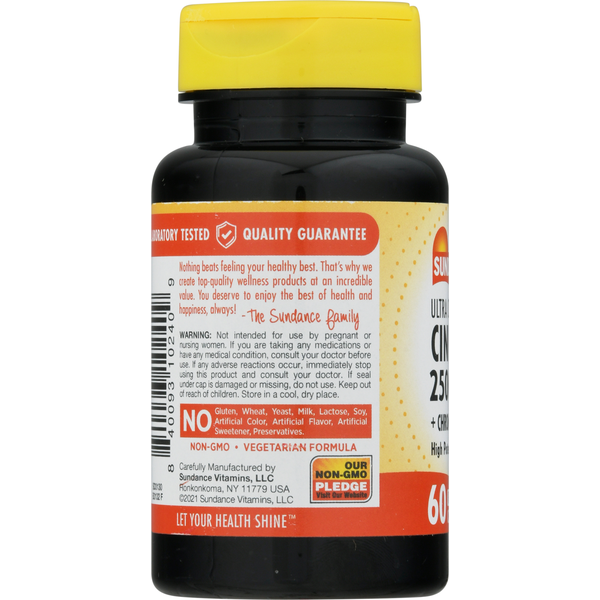 Sundance Vitamins Cinnamon + Chromium & Biotin, Ultra Ceylon, 2500 mg, Vegetarian Capsules