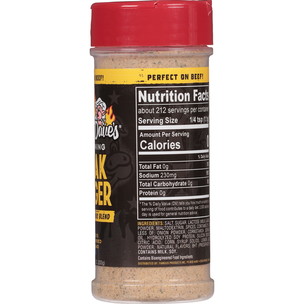 Famous Dave's Seasoning, Steak & Burger, Mild