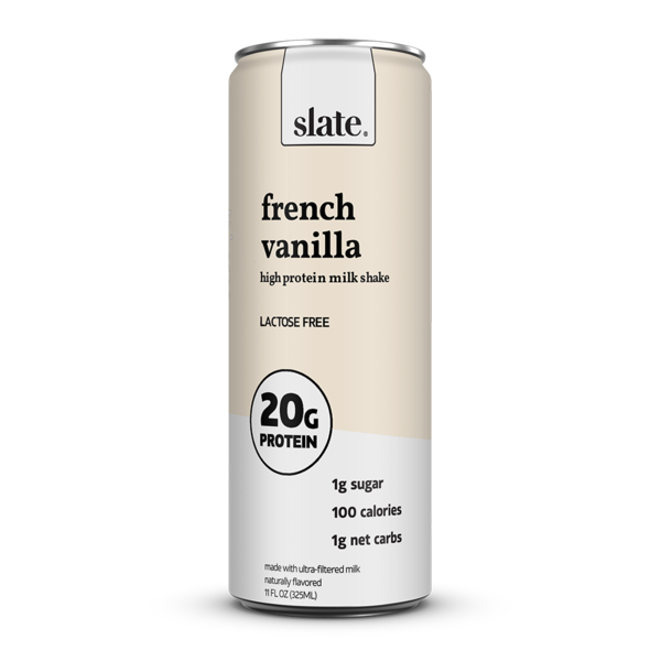 Slate French Vanilla, High Protein Milk Shake, 20g Protein, 1g Sugar