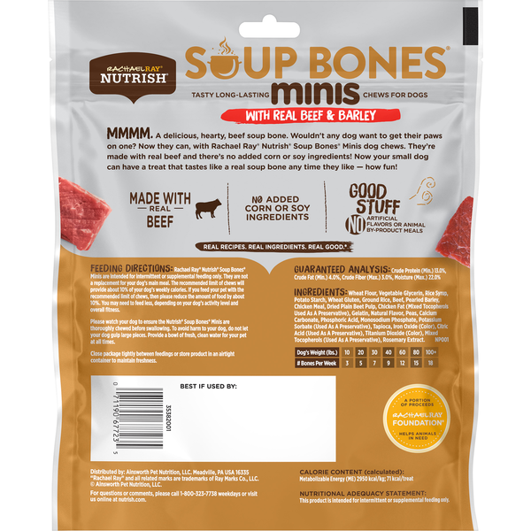 Rachael Ray Nutrish with Real Beef & Barley Minis Chew Bones for Dogs