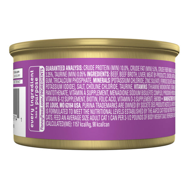 Purina Fancy Feast Tender Beef and Liver Feast Classic Grain Free Wet Cat Food Pate