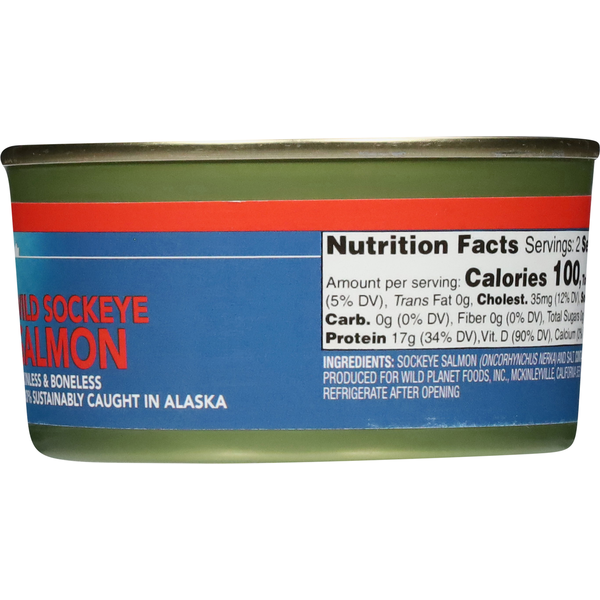 Wild Planet Wild Alaska Sockeye Salmon, Boneless & Skinless