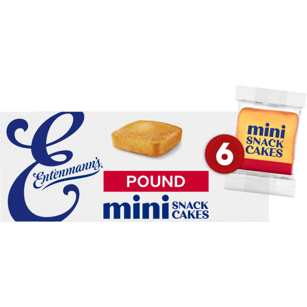 Entenmann's 6 ct, Pound, Mini Snack Cakes, 8.25 oz