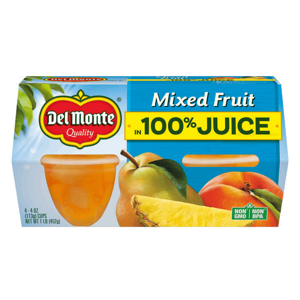 Del Monte Mixed Fruit in 100% Juice Plastic Fruit Cup Snacks