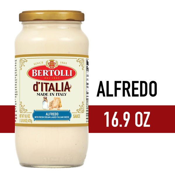 Bertolli d'Italia Alfredo Sauce, Authentic Tuscan Style Pasta Sauce Made in Italy, 16.9 oz