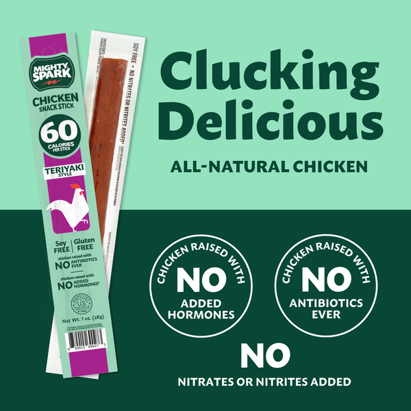 Mighty Spark Teriyaki Style Chicken Snack Stick
