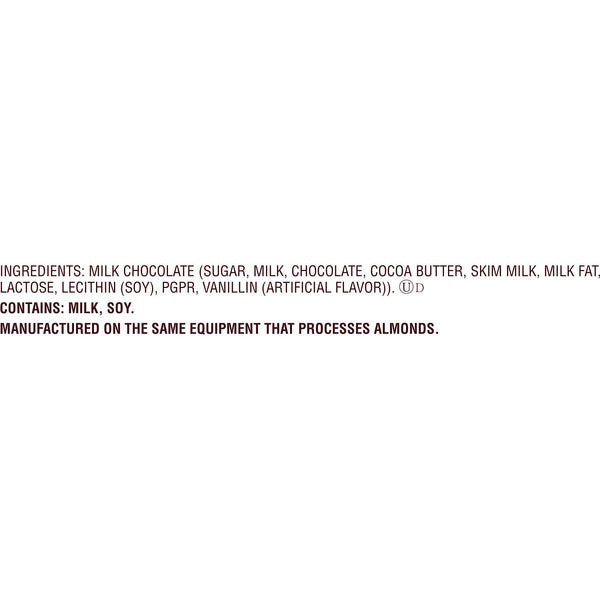 Hershey's Milk Chocolate Snack Size, Candy Bars, .45 oz (8 Count)
