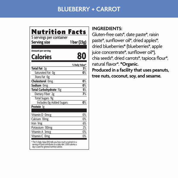 Love Child Blueberry + Carrot Snack Bars