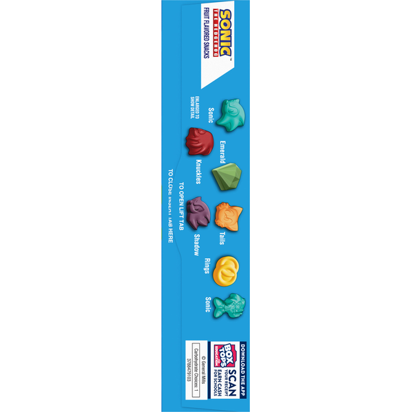 Betty Crocker Fruit Flavored Snacks, Assorted Fruit Flavors, Sonic the Hedgehog
