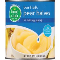 Food Club Bartlett Pear Halves In Heavy Syrup️