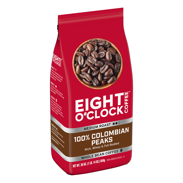 Eight O’Clock Medium Roast Whole Bean 100% Colombian Peaks Coffee