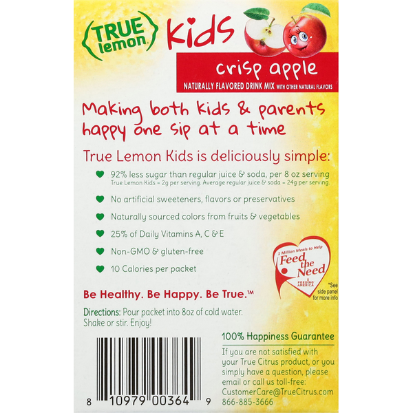 True Lemon Drink Mix, Crisp Apple, Kids