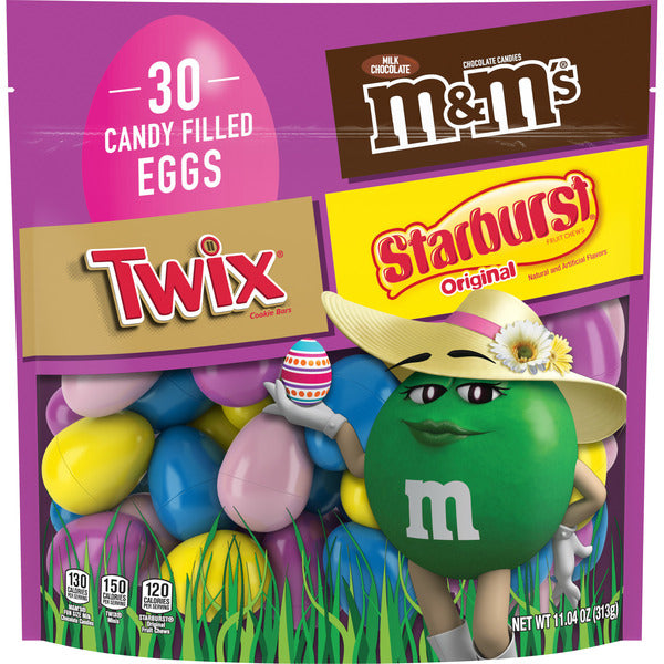 M&m's, Twix & Starburst Chocolate Candy Filled Easter Eggs