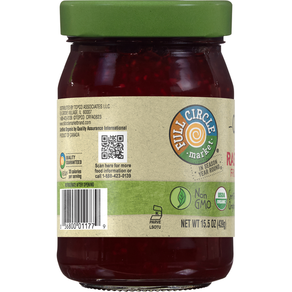 Full Circle Fruit Spread, Raspberry, Select