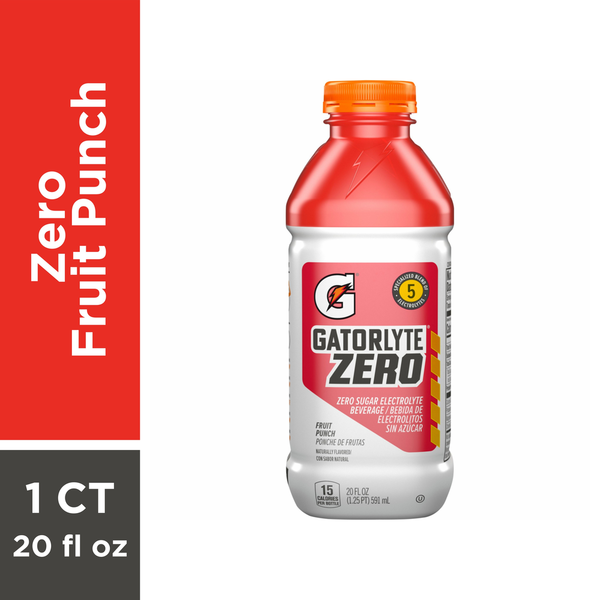 Gatorlyte Electrolyte Beverage, Zero Sugar, Fruit Punch