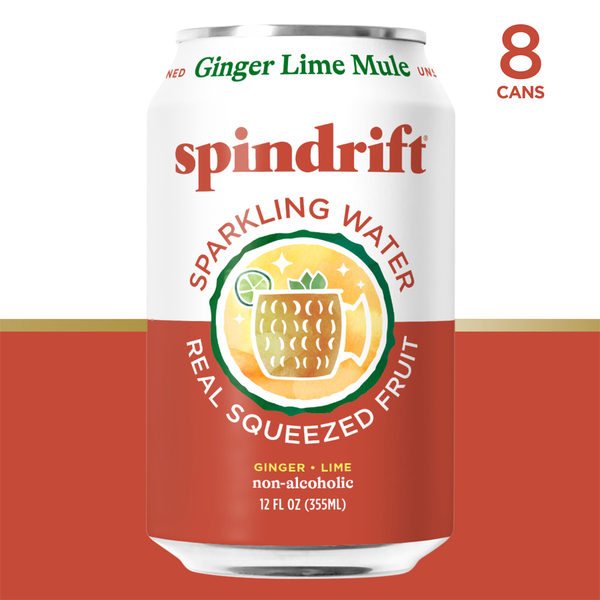 Spindrift Real Squeezed Fruit Unsweetened Non-Alcoholic Ginger Lime Mule Sparkling Water
