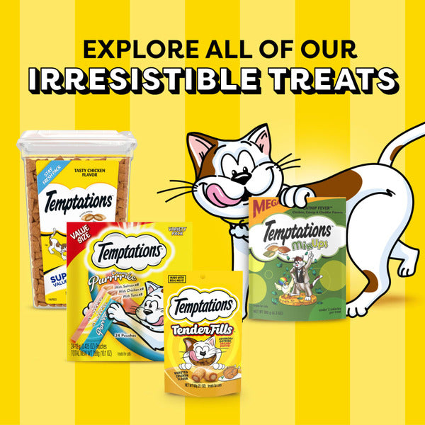 TEMPTATIONS Classic Crunchy and Soft Cat Treats Tasty Chicken Flavor