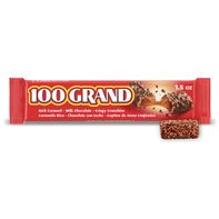 100 Grand Candy Bar, Milk Chocolate with Rich Caramel, Full Size Chocolate Bar, 1.5 oz