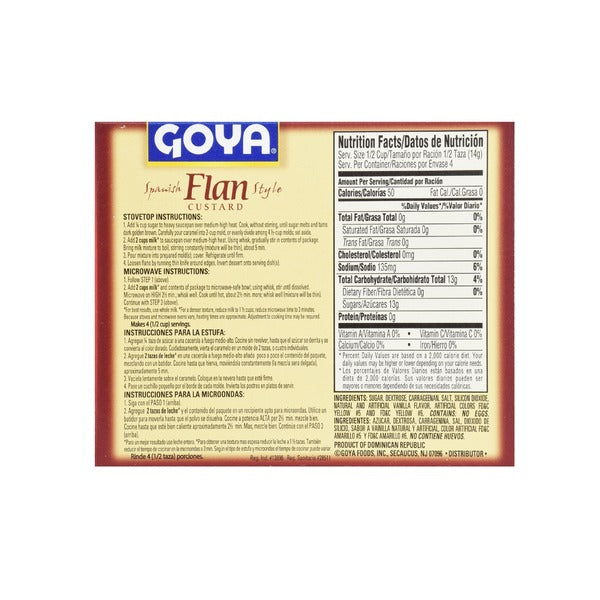 Goya Flan Custard, Spanish Style