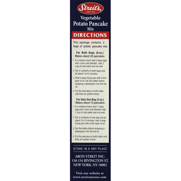 Streit's Potato Pancake Mix, Vegetable