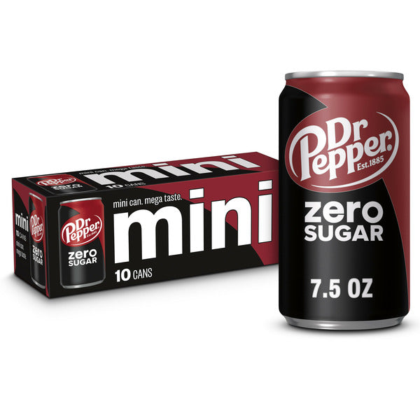 Dr Pepper Soda, Zero Sugar, Mini