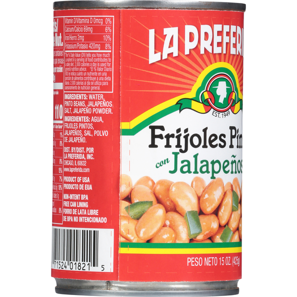 La Preferida Pinto Beans, with Jalapenos
