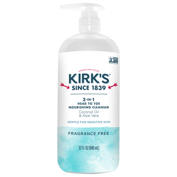 Kirk's Nourishing 3-in-1 Head to Toe Fragrance Free Cleanser