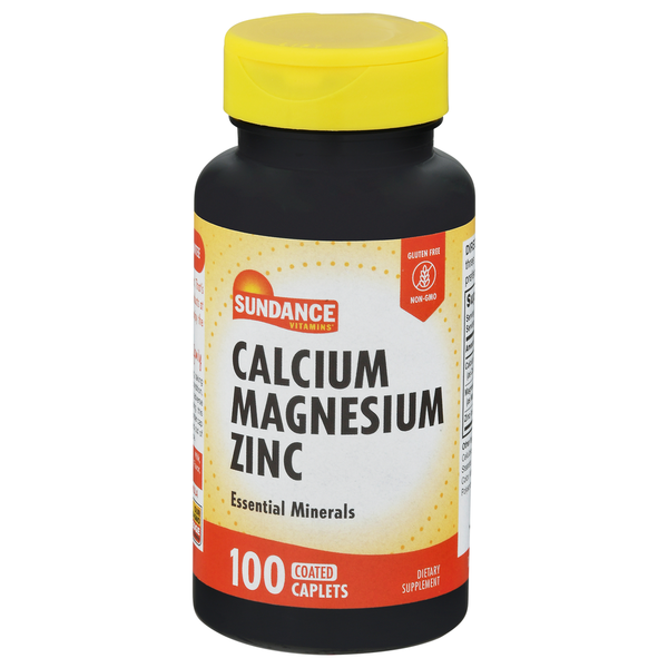 Sundance Vitamins Calcium Magnesium Zinc, Coated Caplets