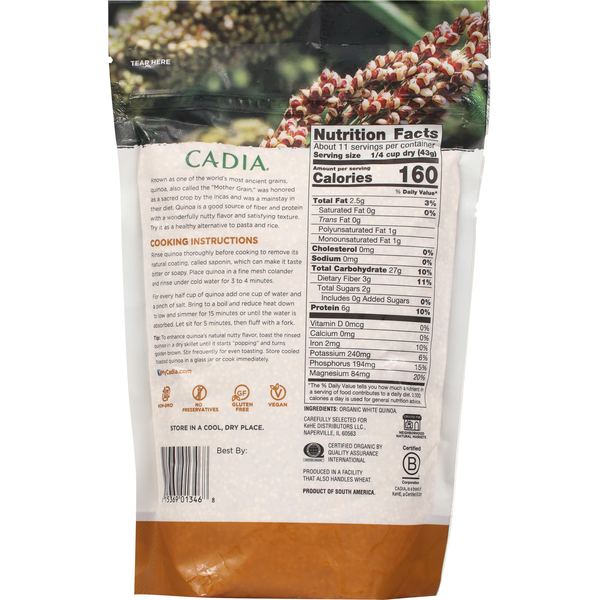 CADIA White Quinoa, Organic
