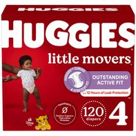 Huggies Little Movers Baby Diapers, Size 4 (22-37 ...
️