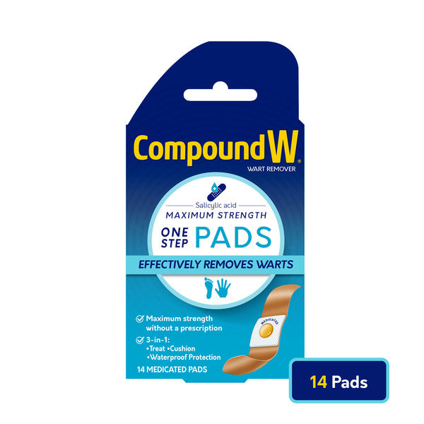 Compound W Wart Remover Pads One Step, Maximum Strength