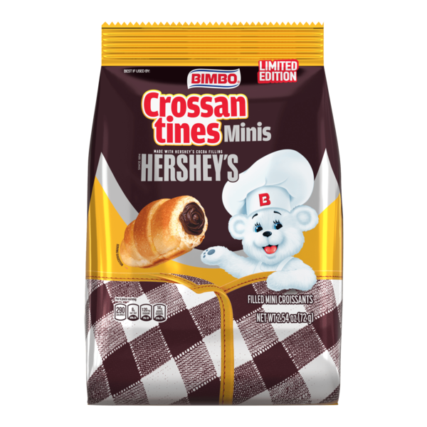 Bimbo  Crossantines, 6 ct, Hershey's, Filled Croissants, Chocolate Filled Pastry, 2.5 oz