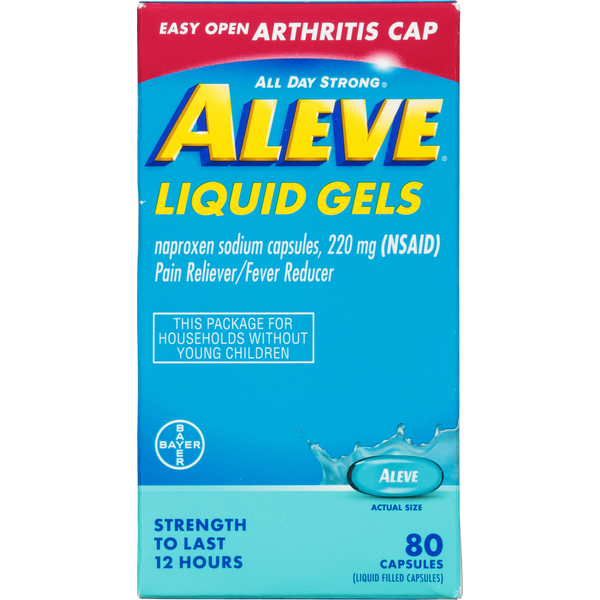 Aleve Naproxen Sodium, 220 mg, Liquid Gels, Capsules
