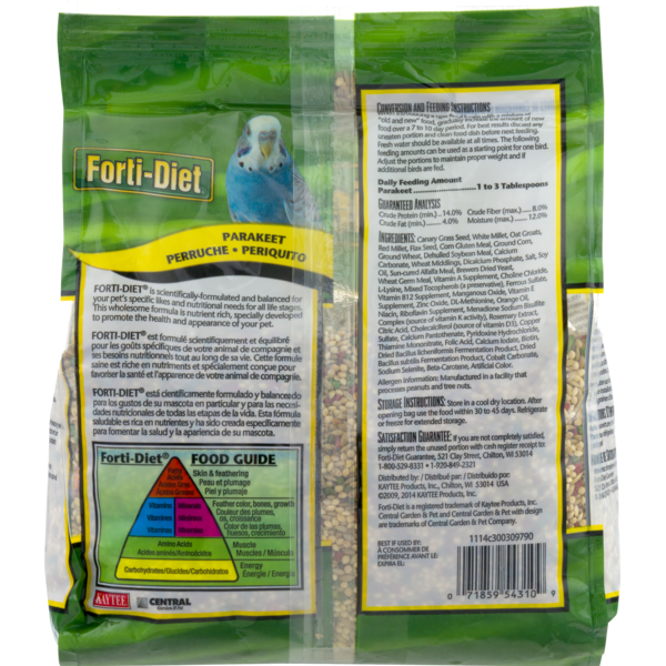 Forti-Diet Parakeet Nutritionally Fortified Food