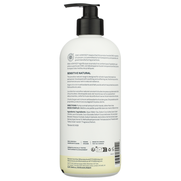 Attitude Oatmeal Sensitive Natural Softens Hand Soap - Argan