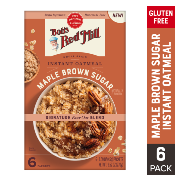 Bob's Red Mill Instant Oatmeal, Whole Grain, Maple Brown Sugar