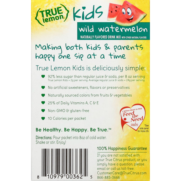 True Lemon Drink Mix, Wild Watermelon, Kids