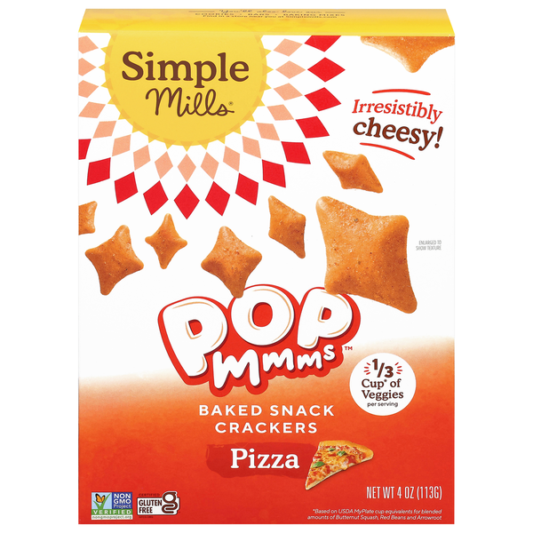 Simple Mills  Pop Mmms Pizza Baked Snack Crackers