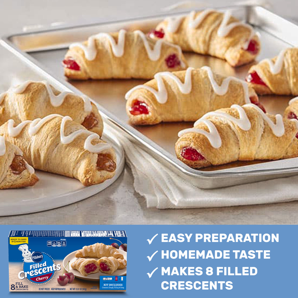 Pillsbury Filled Crescents with Cherry Filling and Icing
