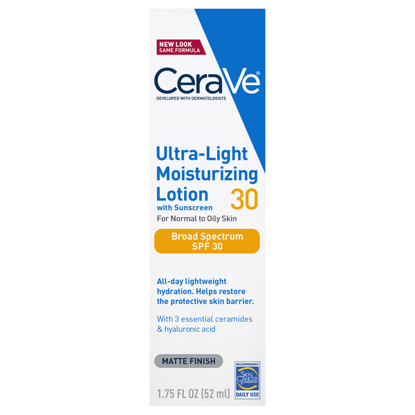 CeraVe Matte Finish Broad Spectrum SPF 30 Moisturizing Lotion with Sunscreen