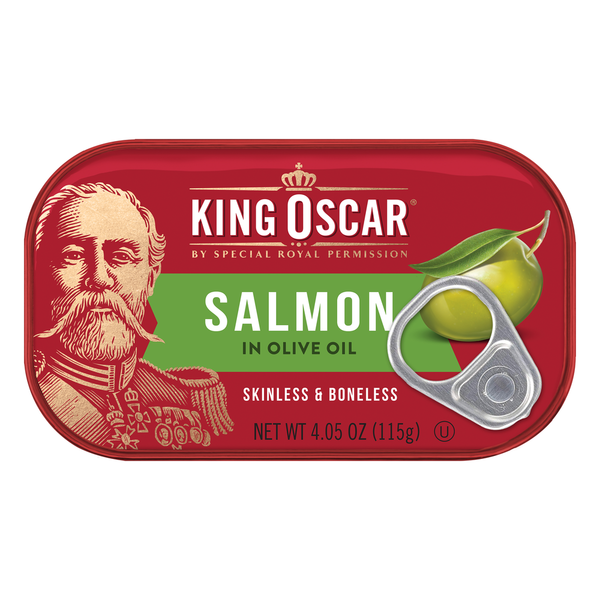 King Oscar Skinless & Boneless Premium Salmon in Olive Oil