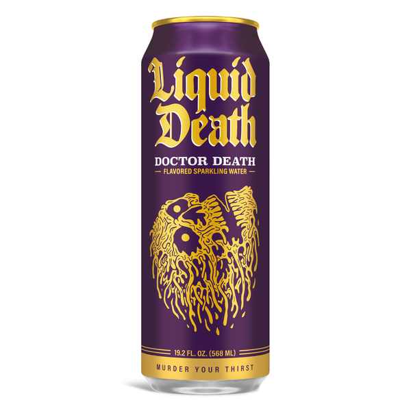 Liquid Death Soda-Flavored Sparkling Water, Doctor Death