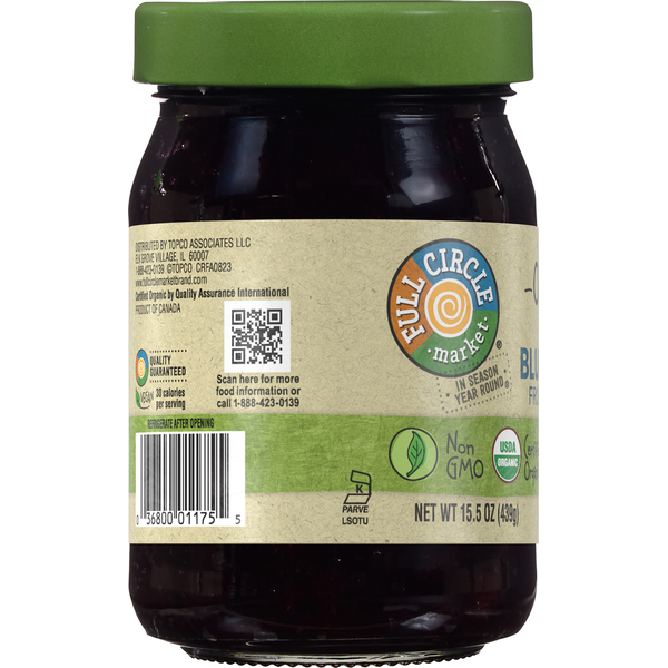 Full Circle Fruit Spread, Wild Blueberry