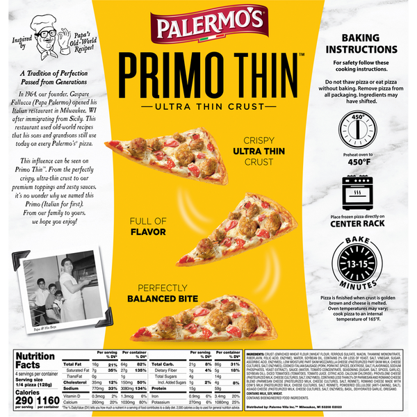 Palermo's Primo Thin Pizza, Ultra Thin Crust, Italian Sausage