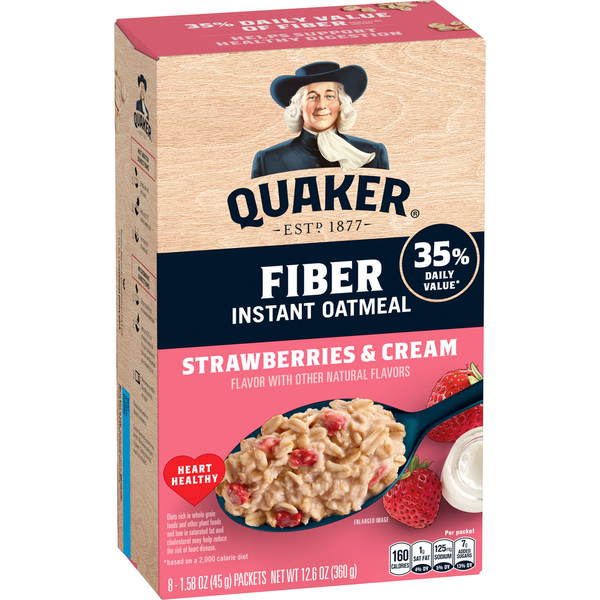Quaker Fiber Instant Oatmeal Strawberries & Cream