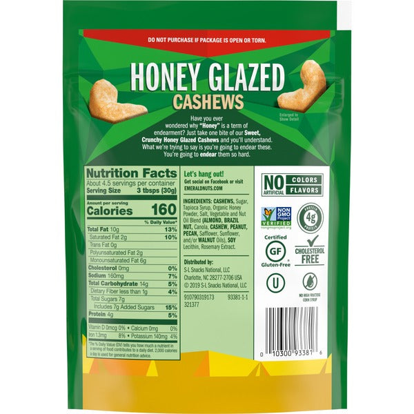 Emerald Honey Glazed Cashews