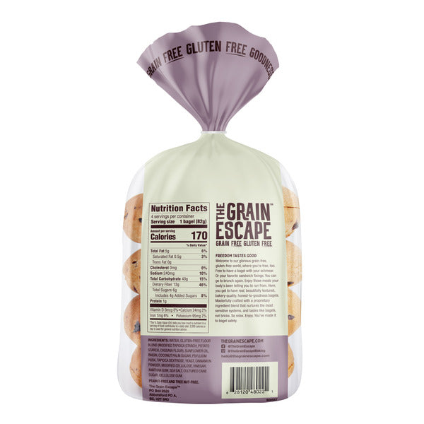 The Grain Escape Grain Free Gluten Free Cinnamon Raisin Bagels