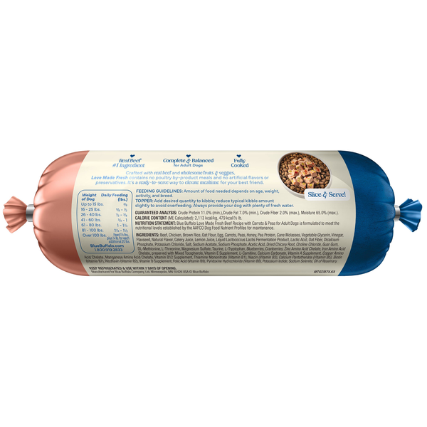 Blue Buffalo Love Made Fresh Dog Food, Refrigerated, Beef Recipe