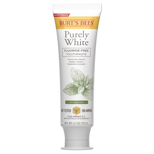 Burt's Bees Toothpaste, Natural Flavor, Fluoride-Free, Purely White, Zen Peppermint