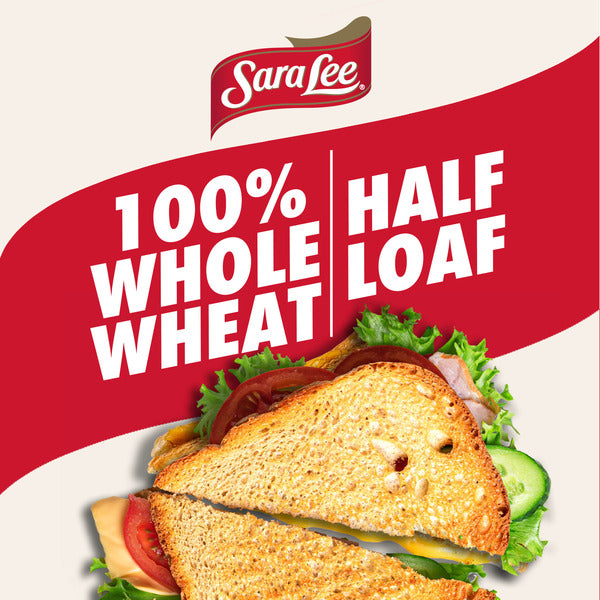 Sara Lee 100% Whole Wheat, Bread, Half Loaf, Sandwich Bread, 12 oz